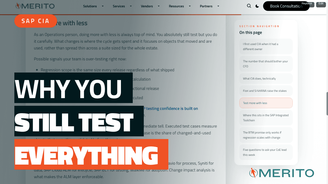 Image showing CIA SAP with the words why you still test everything and a blog about it