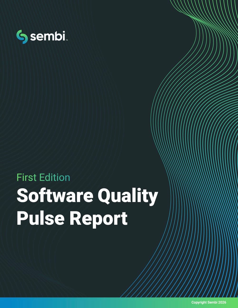 Cover of the 2026 Sembi Software Quality Pulse Report, First Edition